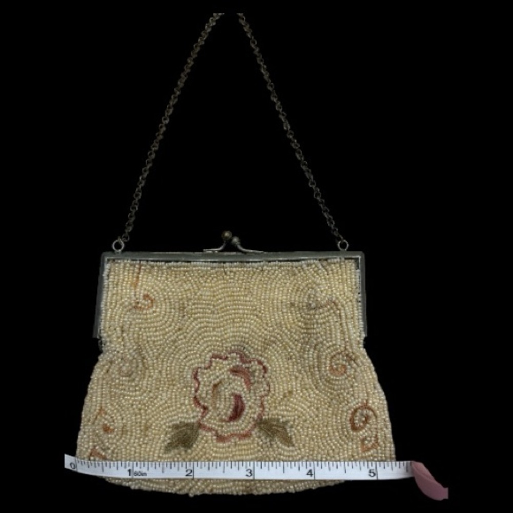 Vintage Floral Beaded Clutch